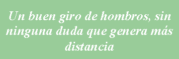 Cuadro de texto: Un buen giro de hombros, sin ninguna duda que genera m�s distancia 